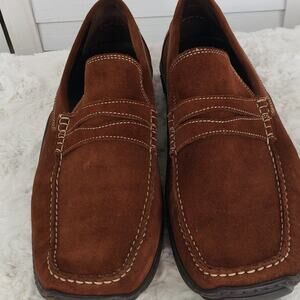 Donald Pliner Endo Brown Suede Loafers Size 10.5